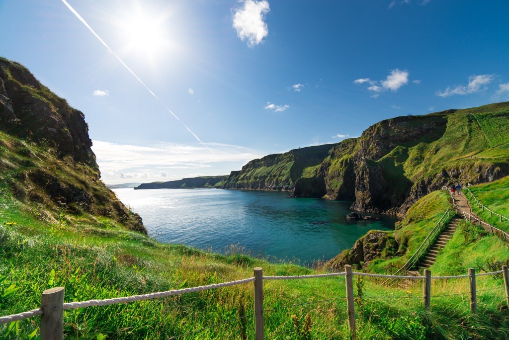 The beautiful landscape of cliffs in Northern Ireland