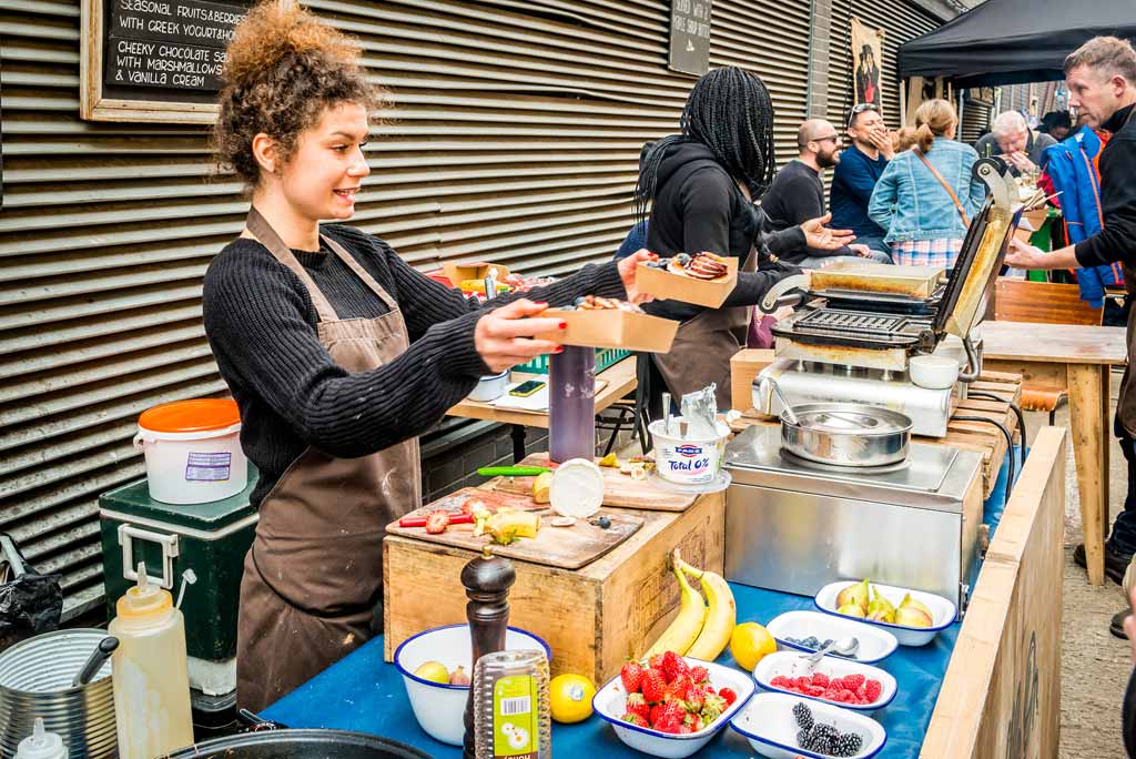 The Maltby Street Market in Bermondsey. Great artisan street food stalls and bars